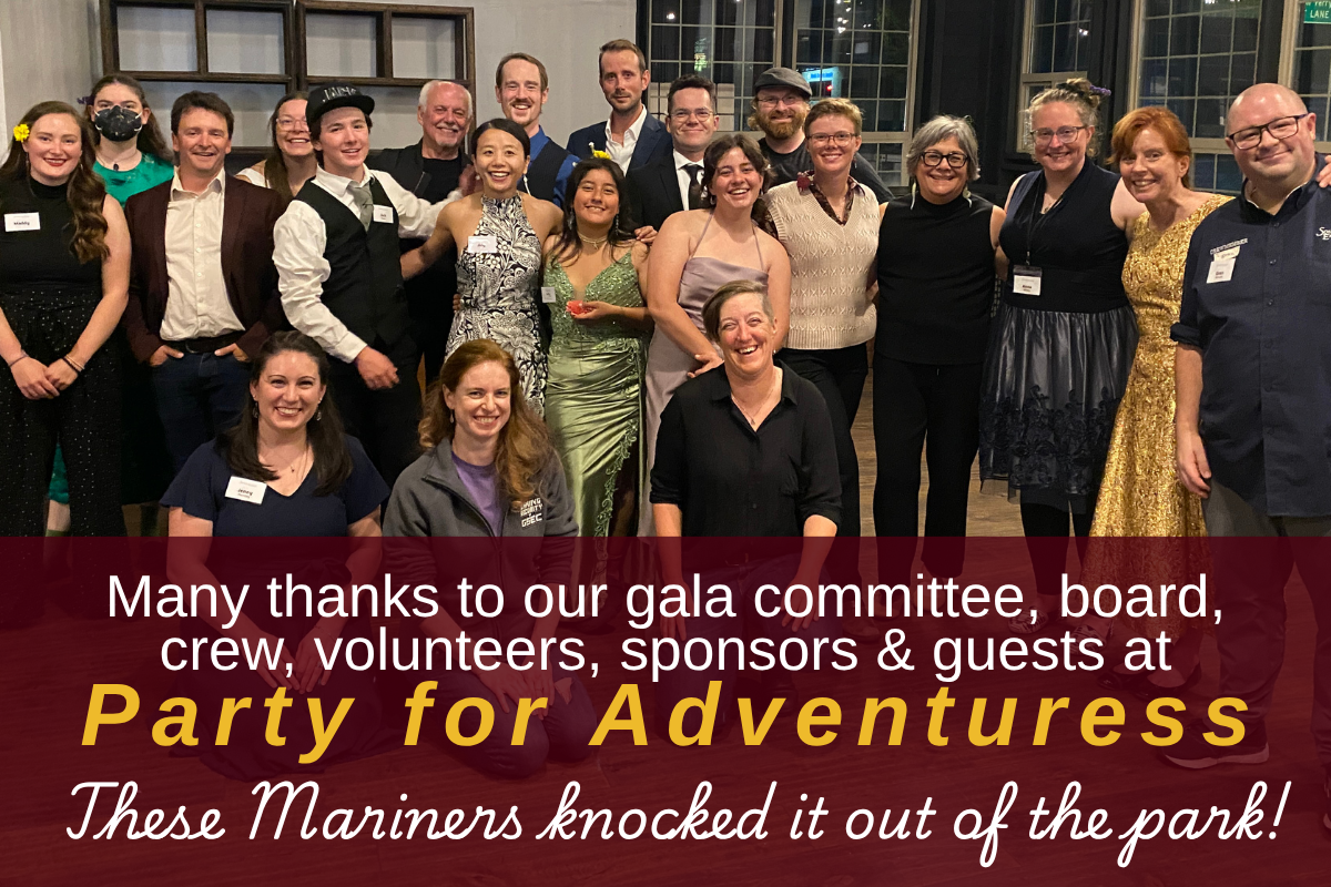 The 2025 fall crew and volunteers gather for a photo at Party for Adventuress Gala & Benefit Auction.