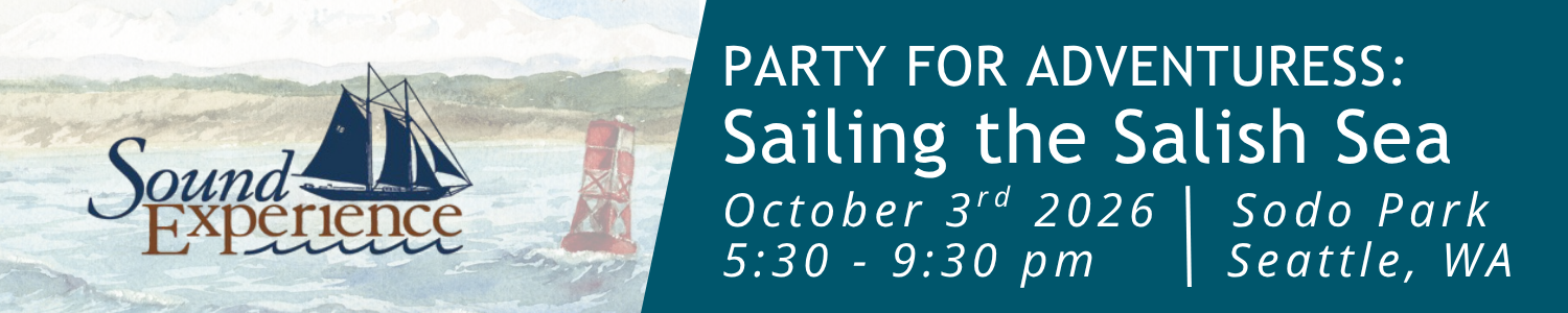 Auctria Website Home- wide banner Two photos show guests at the fundraising gala of Sound Experience, a nonprofit that's focus is youth education on the water, specifically a 111-year-old National Historic Landmark sailing ship, the schooner Adventuress.